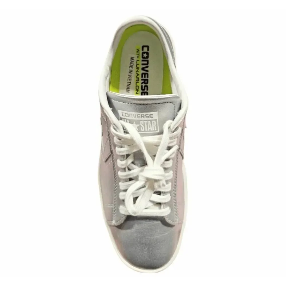 NWOB CONVERSE Pro Leather Low 'Silver' Sneaker Size 6.5